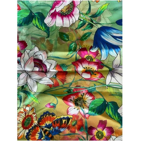 Johnny Was Decklyn Pillowcase Silk Butterfly Home Zip Floral Green Blue 1 Pcs NW - Picture 2 of 7